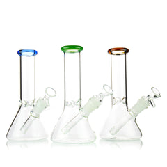 8" Beaker with Color Mouth 4mm Glass