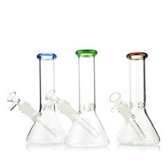 8" Beaker with Color Mouth 4mm Glass