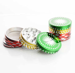 62MM  Metal Rasta Colored Grinder Diamond Cut