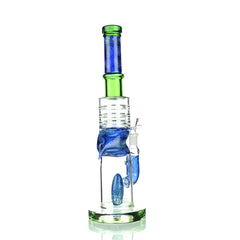 12" Water Pipe Zong Double Glass Tube with Dome Perc and 14mm Male Bowl
