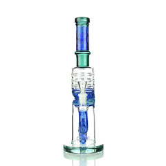 12" Water Pipe Zong Double Glass Tube with Dome Perc and 14mm Male Bowl