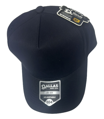 Dallas Hat CO 804 5 Panel HIGH Cotton CROWN SLIGHT CURVE SOLID