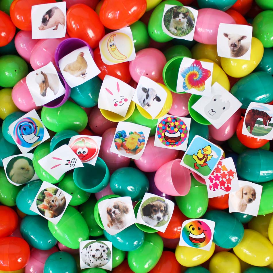 2 Sticker Filled Easter Eggs 2-1/3" (500 PACK)