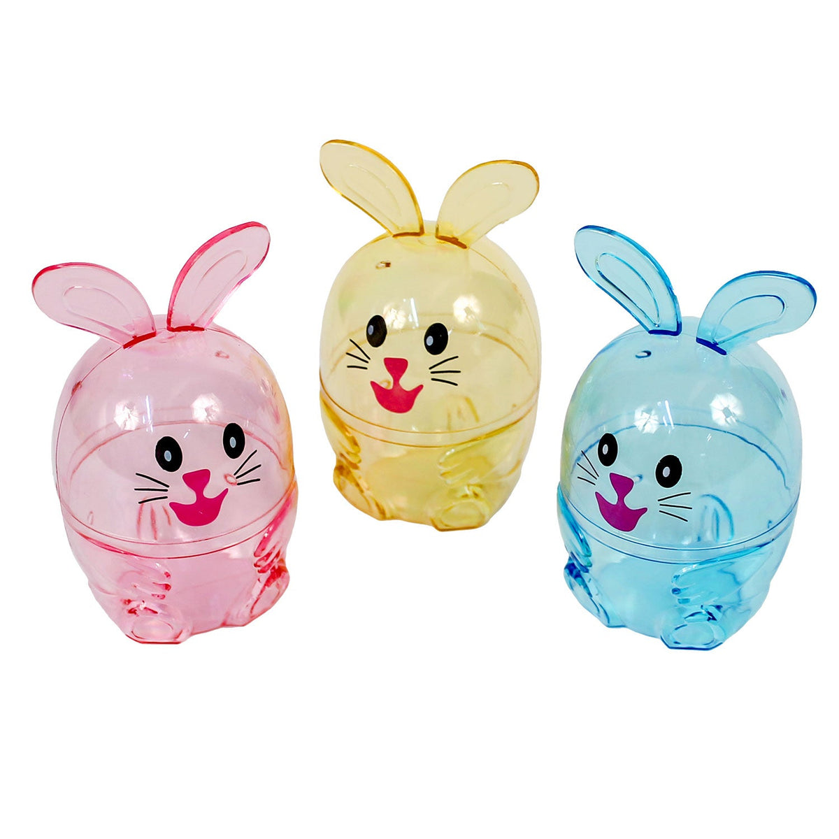Empty Plastic Easter Eggs - Clear Bunnies 3" (3 PACK)