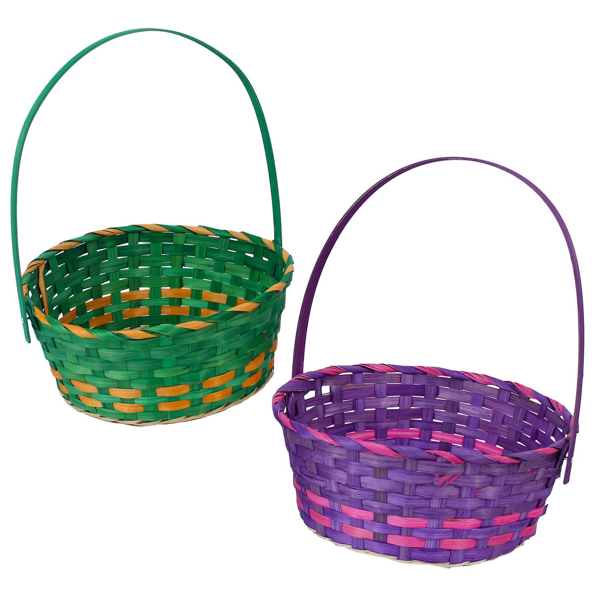 Round Bamboo Easter Basket Assorted 10" (EACH)