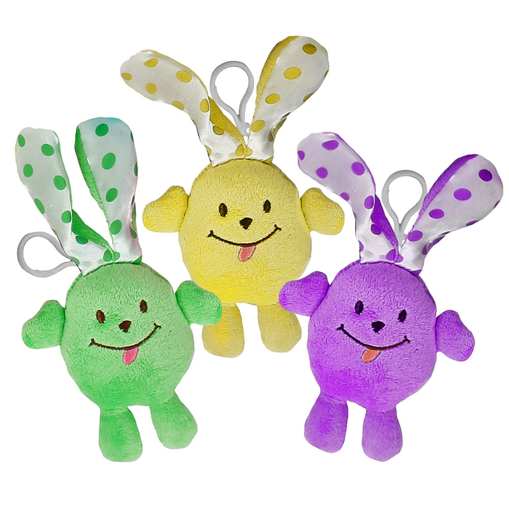 Plush Springtime Bunny Clip Assorted 4" (EACH)