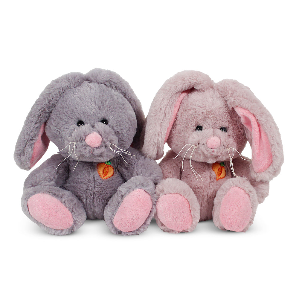 Plush Bunny With Carrot Heart Patch Assorted 7.5" (EACH)