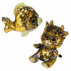 Plush Shiny Sequin Animals Assorted 6" (EACH)
