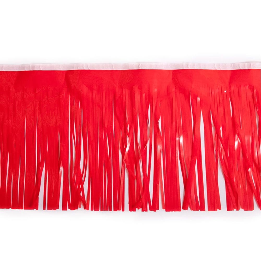 Float Drape - Vinyl Fringed 15" x 10' Red (EACH)