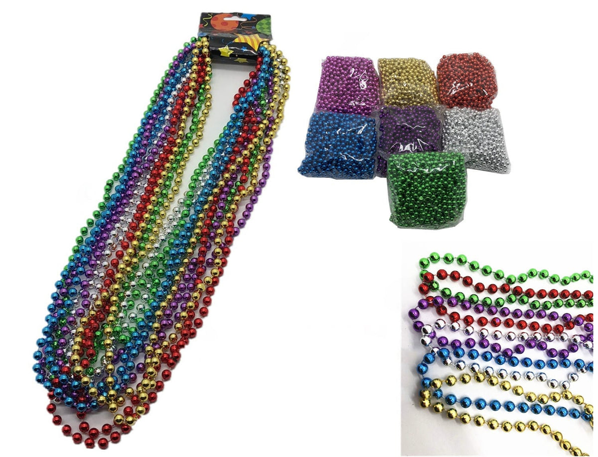12 piece pack Mardis Gras Bead Necklaces