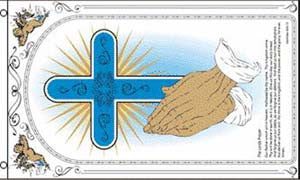 PRAYING HANDS CROSS 3' x 5' RELIGIOUS FLAG (Sold by the piece)