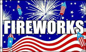 FIREWORKS USA 3 x 5 CELEBRATION FLAG (Sold by the piece)