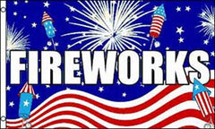 FIREWORKS USA 3 x 5 CELEBRATION FLAG (Sold by the piece)