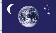 EARTH MOON STARS   3 X 5 FLAG (Sold by the piece)