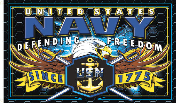 NAVY STRIKE FORCE DELUXE 3 X 5 FLAG ( sold by the piece )