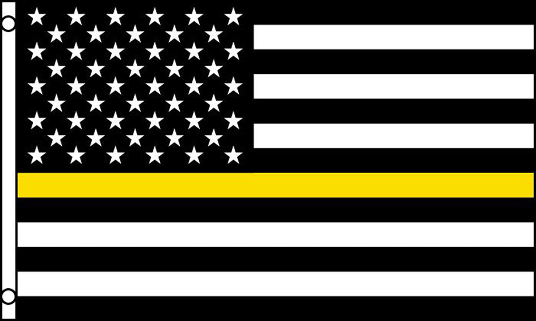 AMERICAN THIN YELLOW LINE law enforcement  3 X 5 FLAG ( sold by the piece )