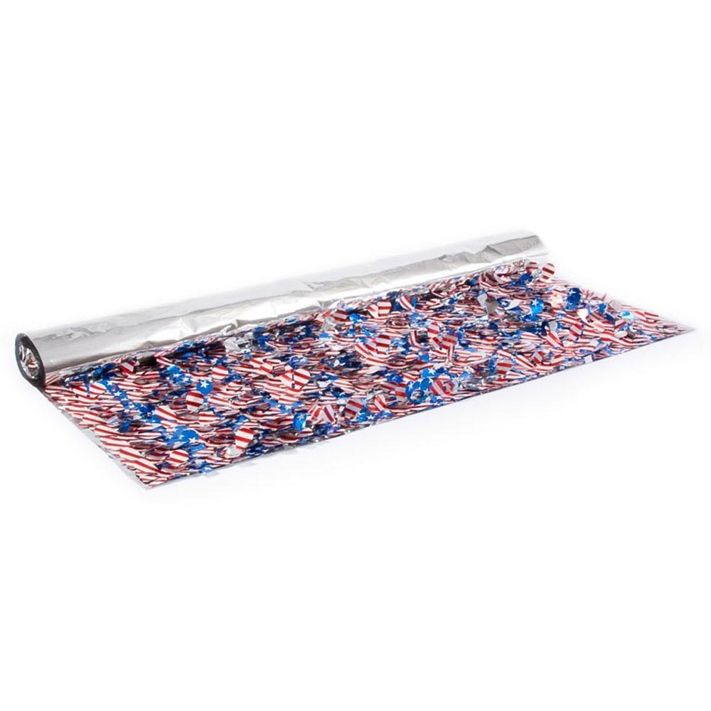 Float Sheeting - Metallic Floral Stars and Stripes 36" x 15' (EACH)