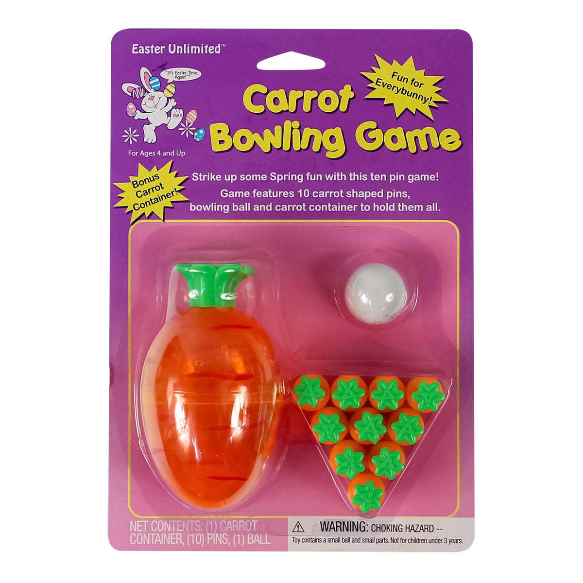 Easter Carrot Bowling Game 3.75" (EACH)