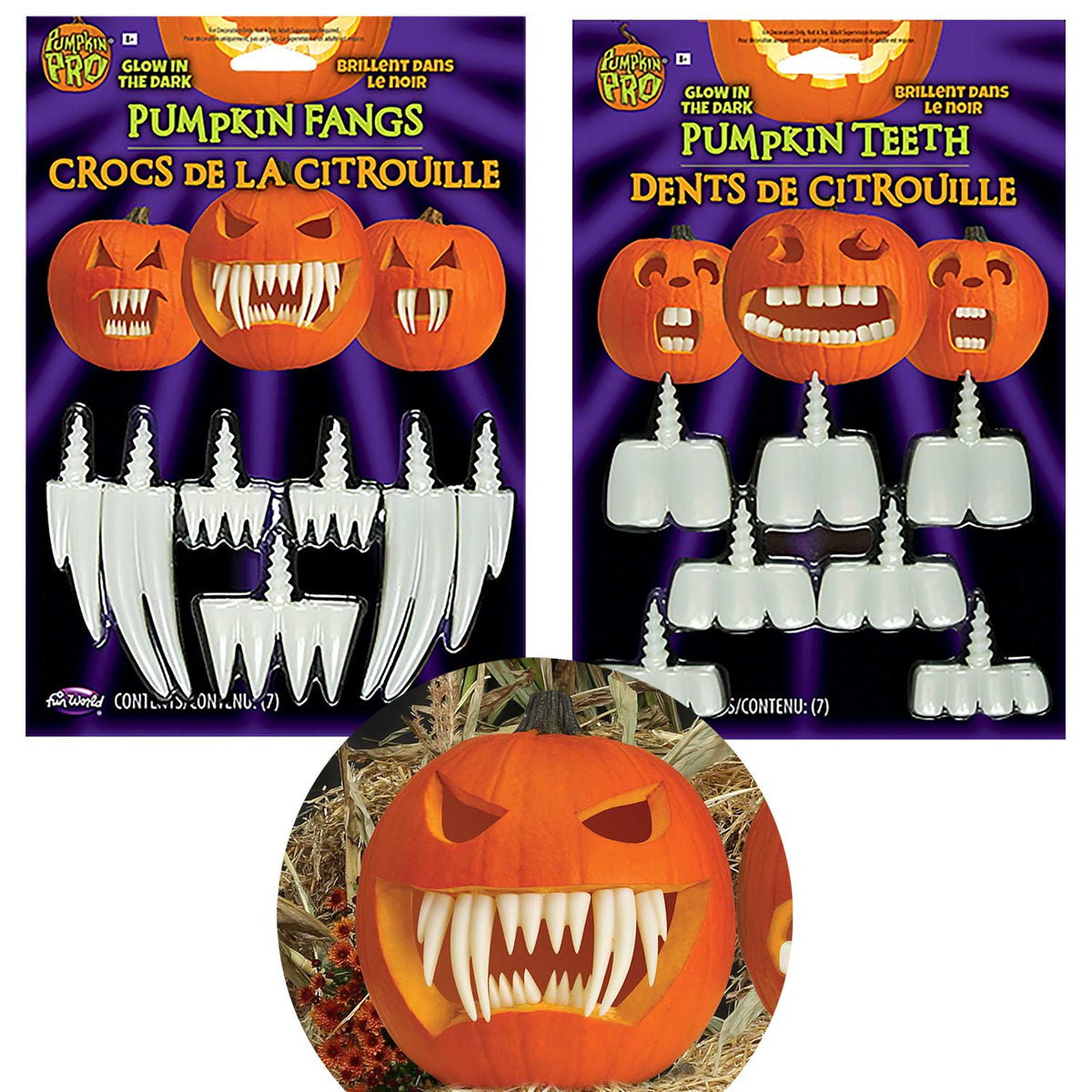 Glow-In-The-Dark Pumpkin Teeth Assorted (EACH)