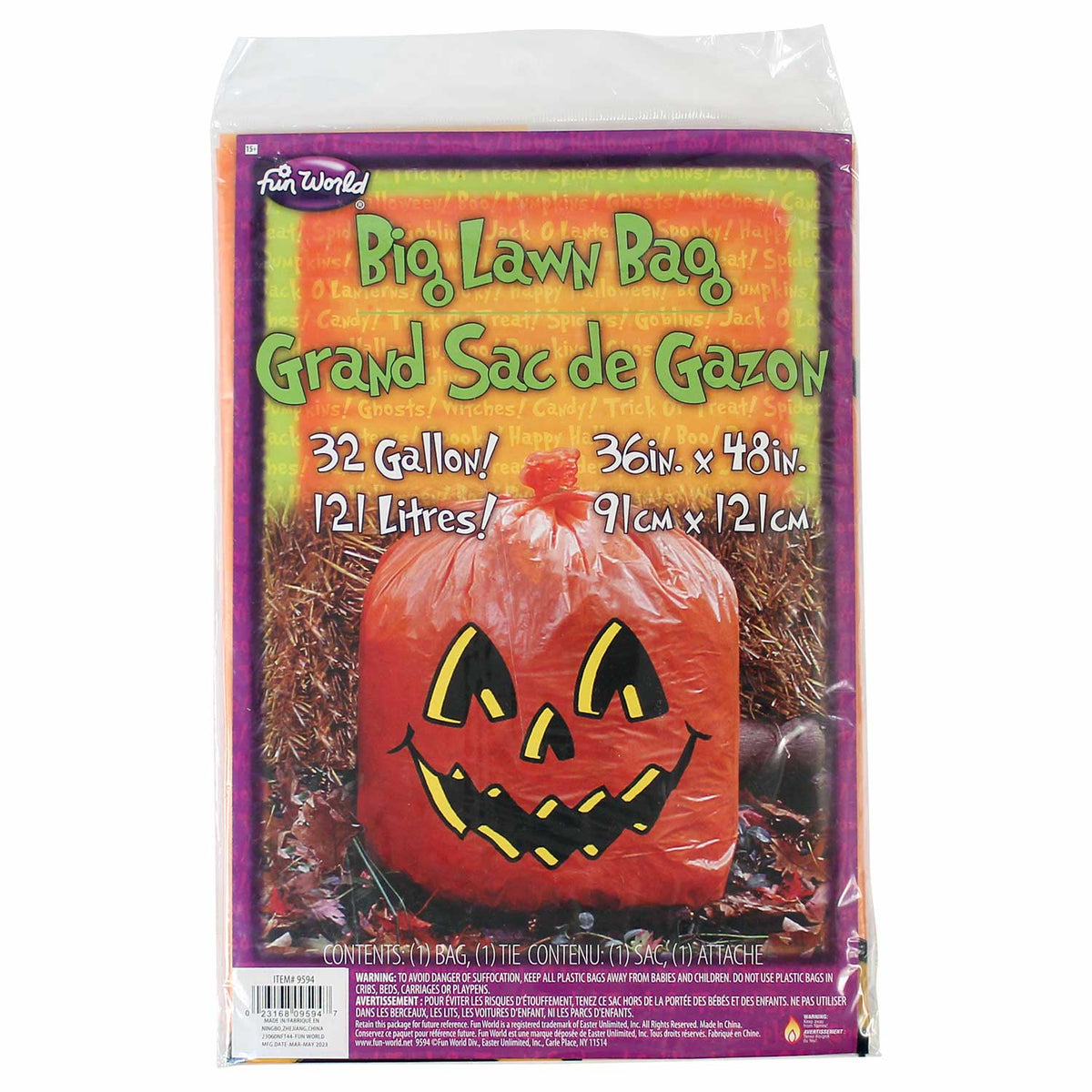 Big Halloween Jack-O-Lantern Lawn Bag (EACH)