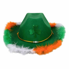 Feather Rimmed Shamrock Cowboy Hat (EACH)