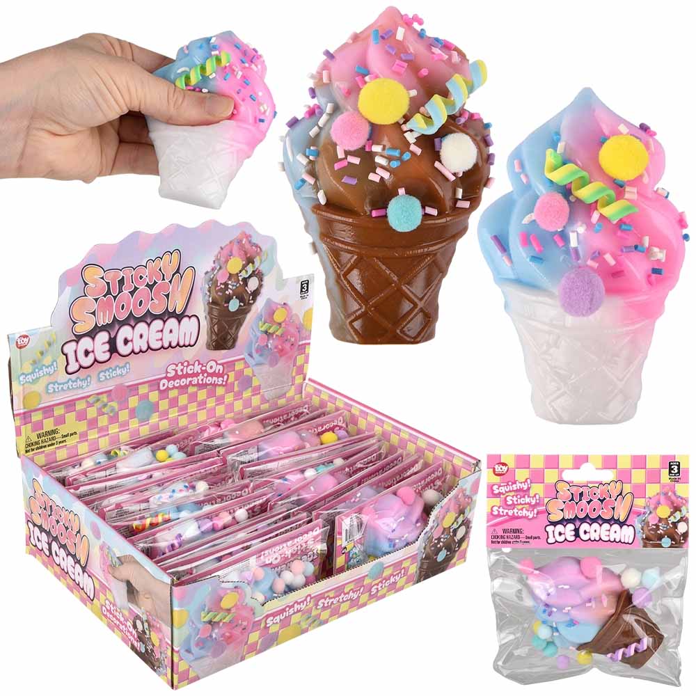 Pick N Pull Fidget Ice Cream Cones 3.75" (20 PACK)