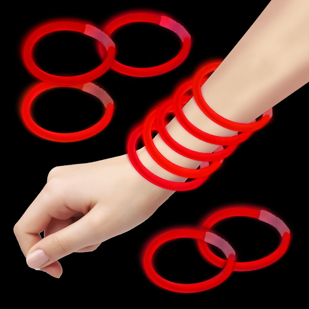 Glow Bracelets - Red 8" (50 PACK)