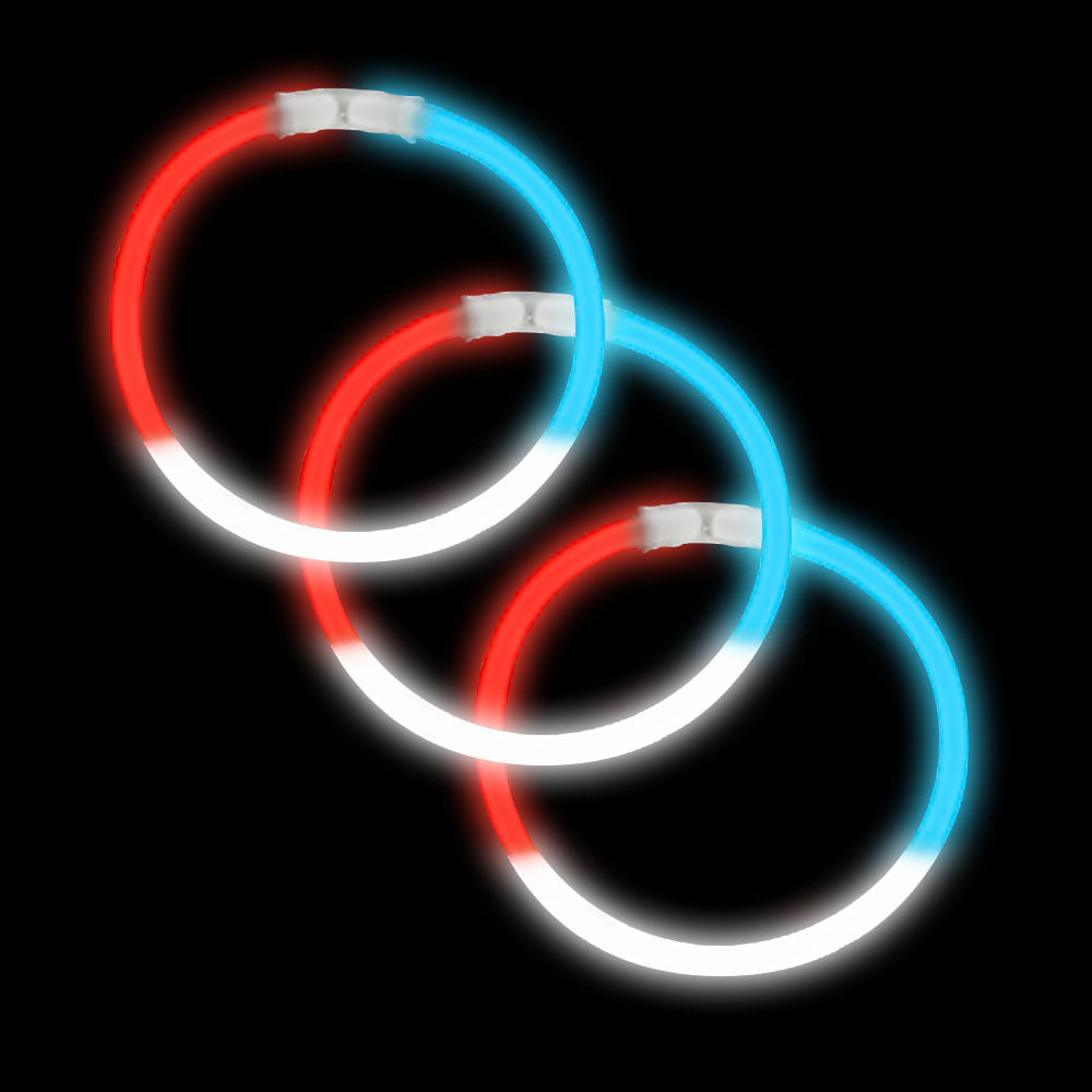 Glow Bracelets - Red White Blue 8" (50 PACK)