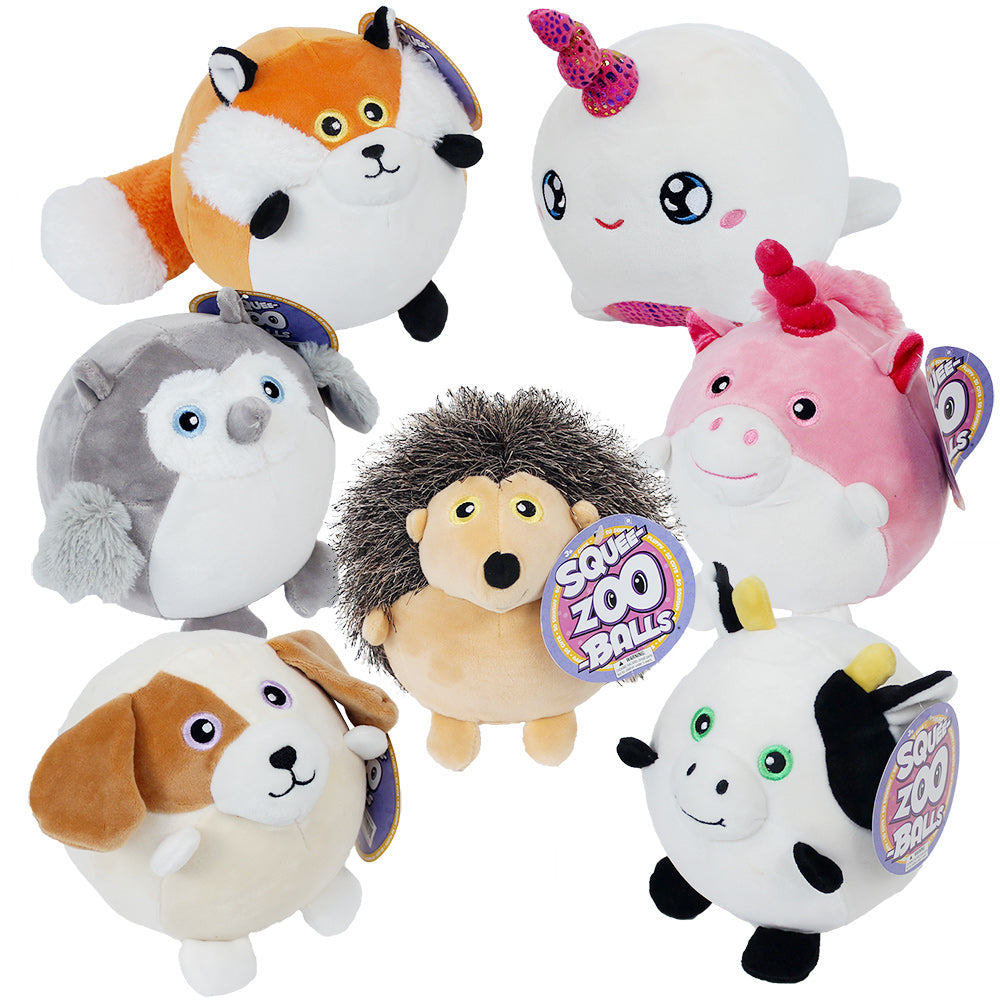 Plush Squee-Zoo-Balls Assorted 6" (EACH)