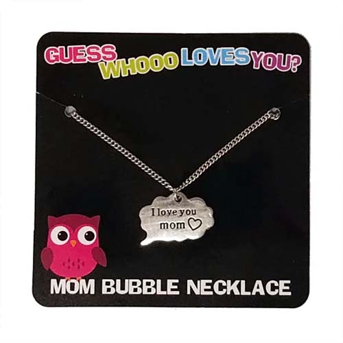Speech Cloud "I Love You Mom" Necklace (EACH)