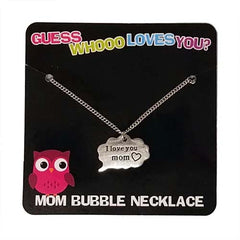 Speech Cloud "I Love You Mom" Necklace (EACH)