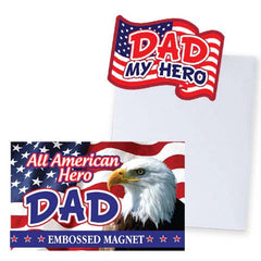 Embossed Dad My Hero Magnet 3.5" (EACH)