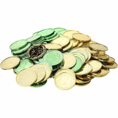 St. Patrick's Day Green and Gold Plastic Coins 1-3/8" (100 PACK)