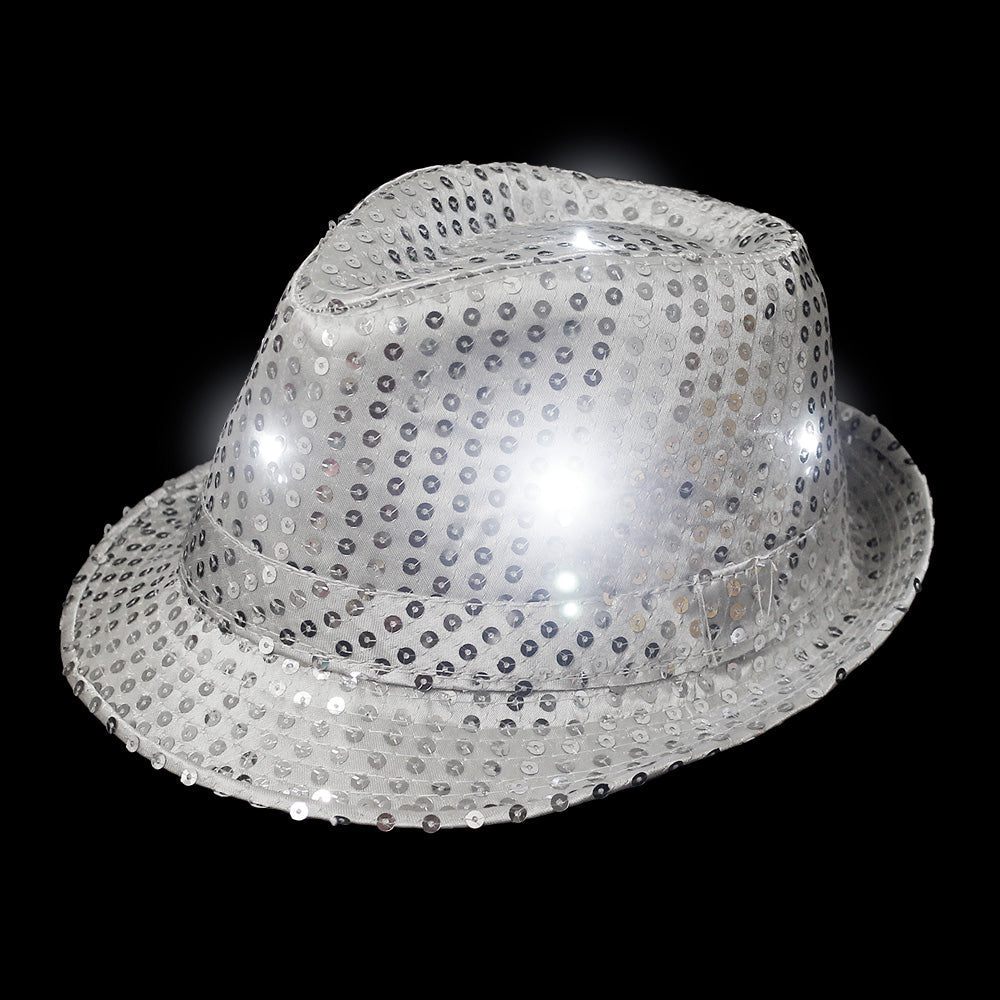 Light Up Silver Fedora (EACH)
