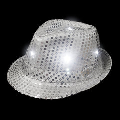 Light Up Silver Fedora (EACH)