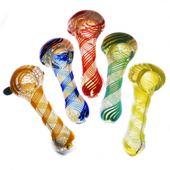 3.5" Hand Pipe Color Line Swirling Art