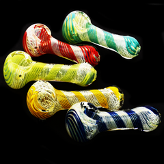 3.5" Hand Pipe Color Line Swirling Art