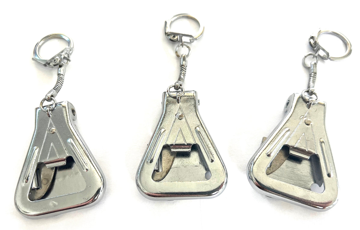 BOTTLE OPENER / CAN OPENER SILVER KEYCHAIN (Sold by the dozen)