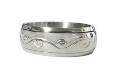 Spinning Swirl Metal Design Womens Stainless Steel Ring (sold by the piece)
