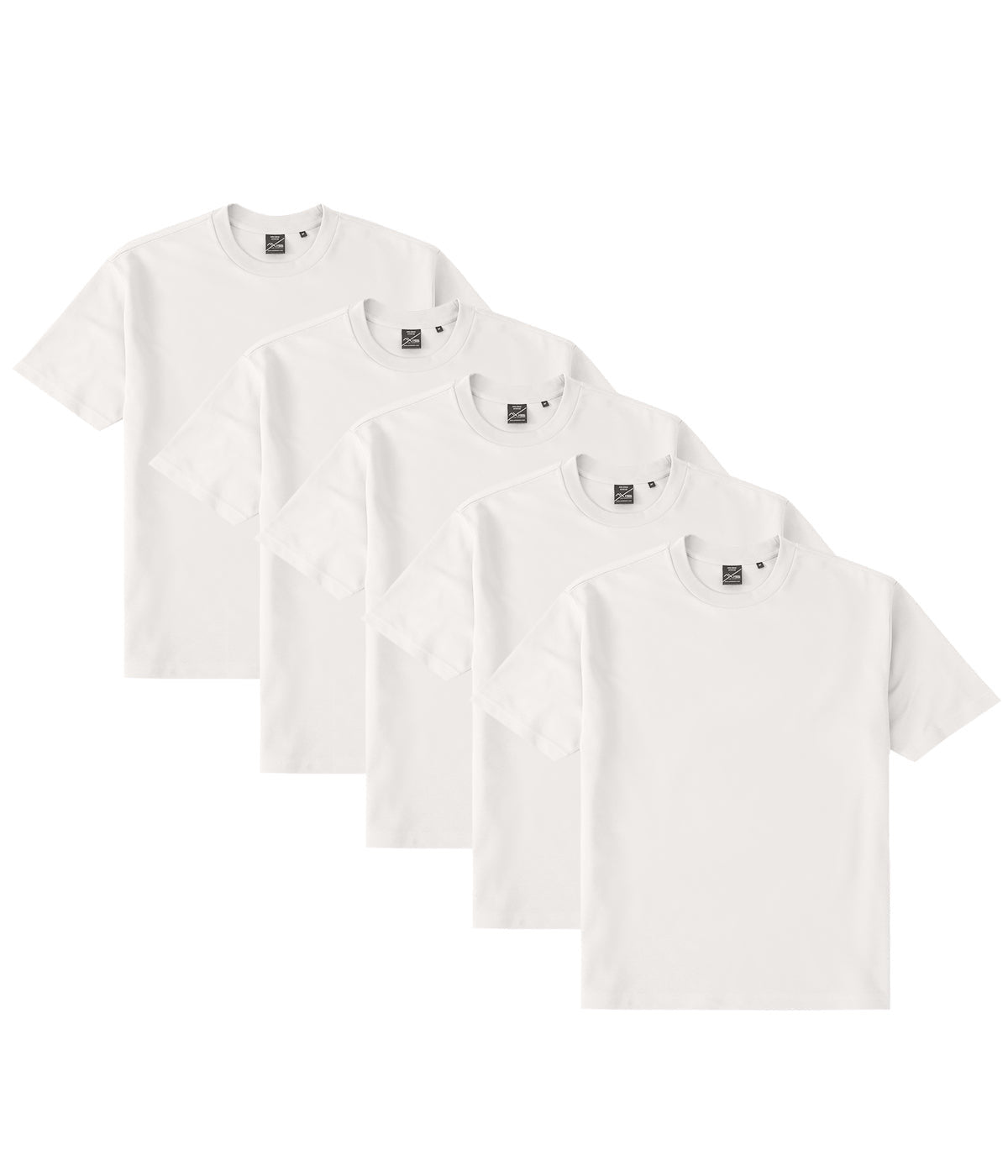 AXISM 5 PCS ALL WHITE BUNDLE DRI EASE OVERSIZED TSHIRT