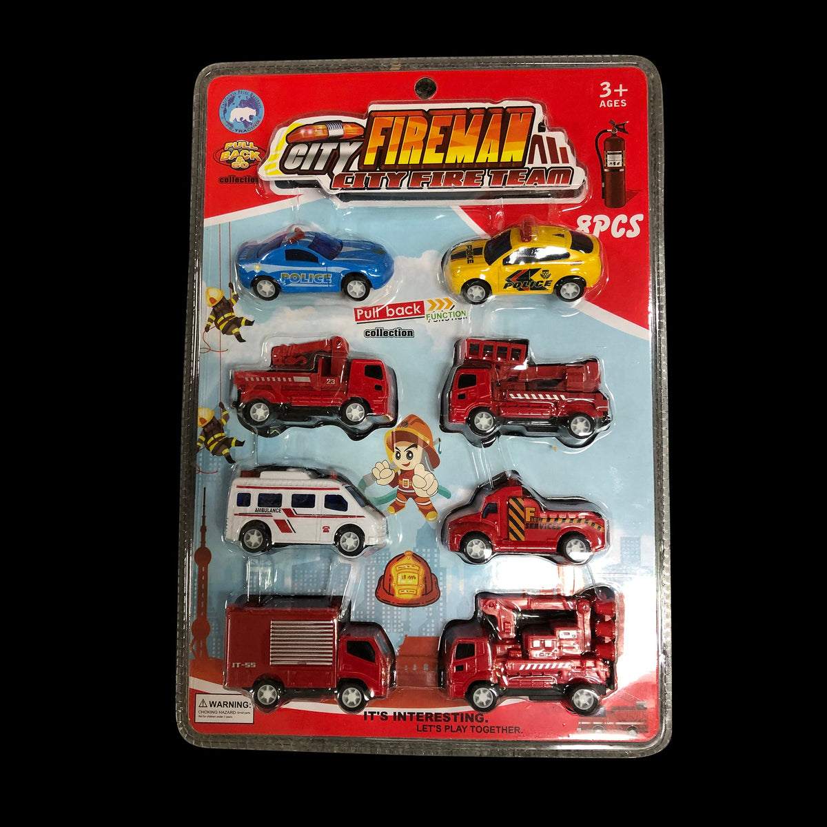 Fireman Pull Back Car