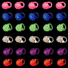 24 Piece Pack LED Multicolor Light Up Jelly Ring
