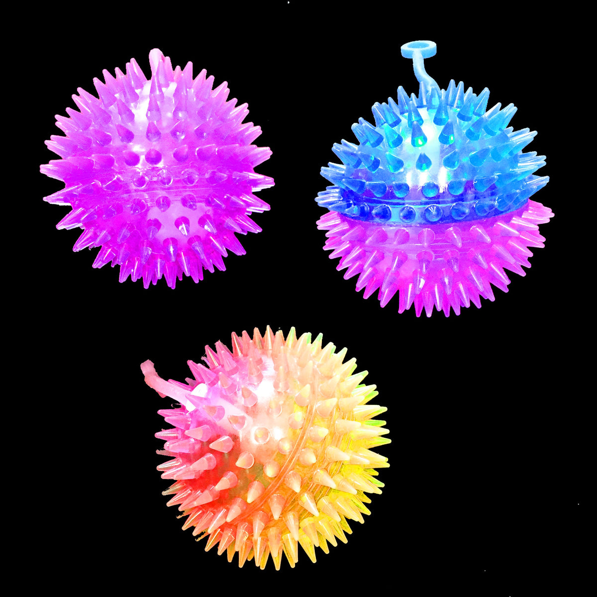 LED Spikey Return Squeaker Ball