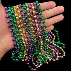 12 piece pack Mardis Gras Bead Necklaces