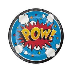 Superhero Slogan Paper Plates 7" (8 PACK)