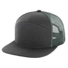 Kamel 707 7 Panel Flat  Adjustable Snapback Mesh Trucker Cap