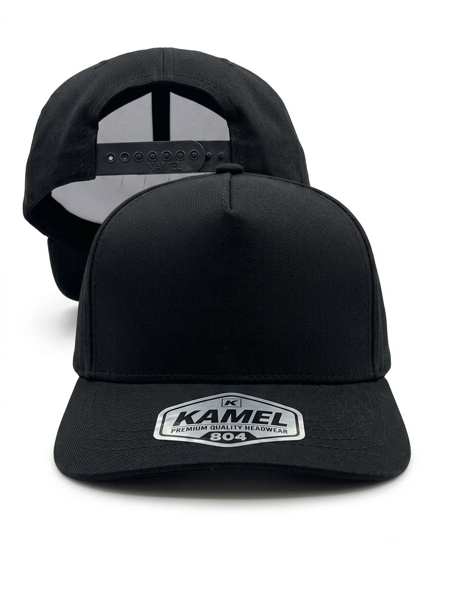 KAMEL 804 YOUTH 5 PANEL SOLID HIGH CROWN SLIGHT CURVE TRUCKER HAT