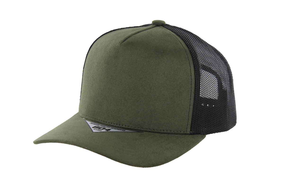 Kamel 804 5 Panel Suede HIGH CROWN SLIGHT CURVE Mesh Trucker