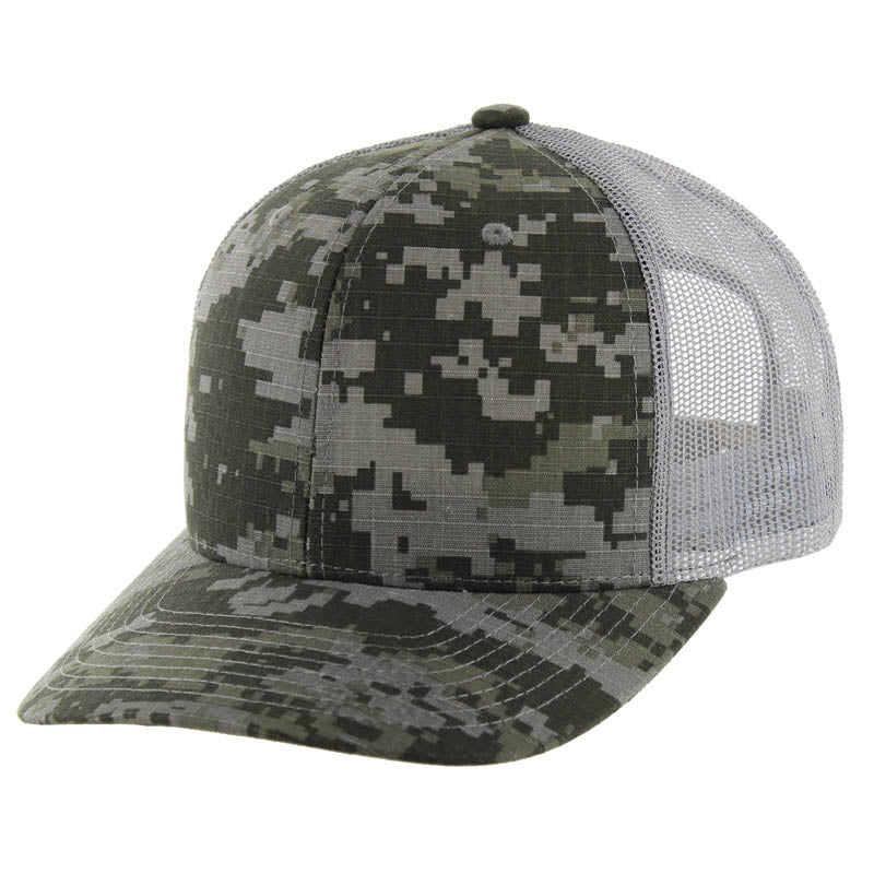 Kamel 815 100% Cotton Camo Snapback Trucker Cap Slight Curve