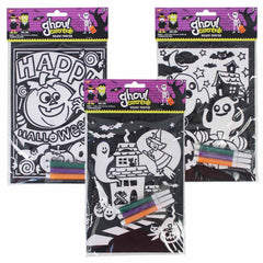 Halloween Velvet Coloring Poster Assorted 8" (EACH)